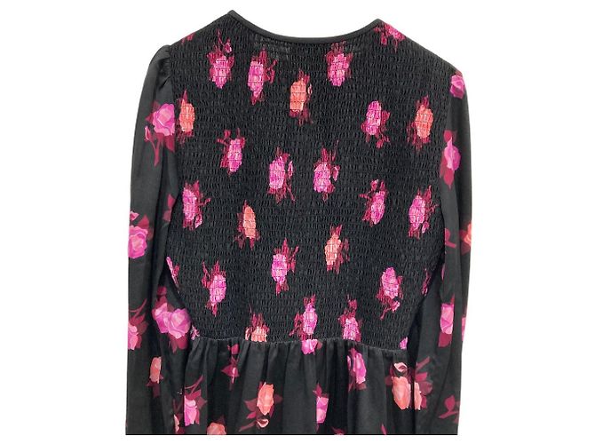 Blumenmusterkleid von Kate Spade Schwarz Pink - Ansicht 6