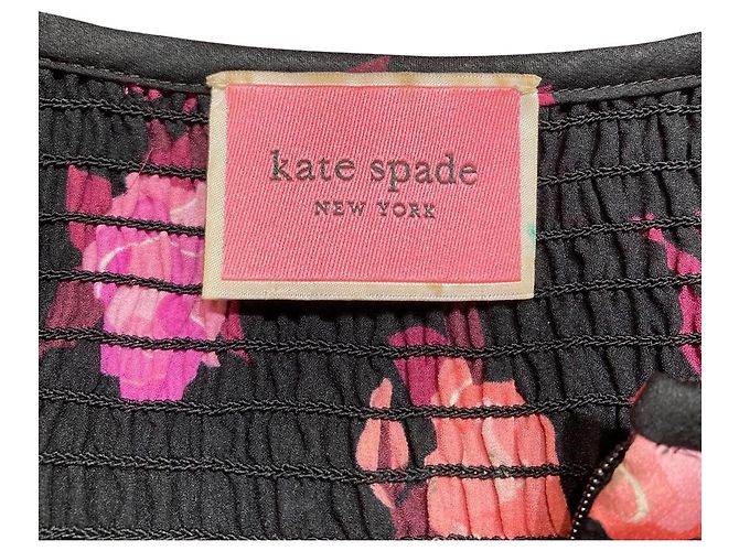 Blumenmusterkleid von Kate Spade Schwarz Pink - Ansicht 9