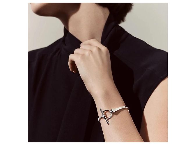 Pulseira Clou de forge Hermès em prata Hardware prateado - vista 4
