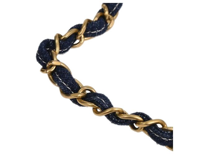 Vanity Beauty Case Chanel in Denim Trapuntato Blu - vista 6