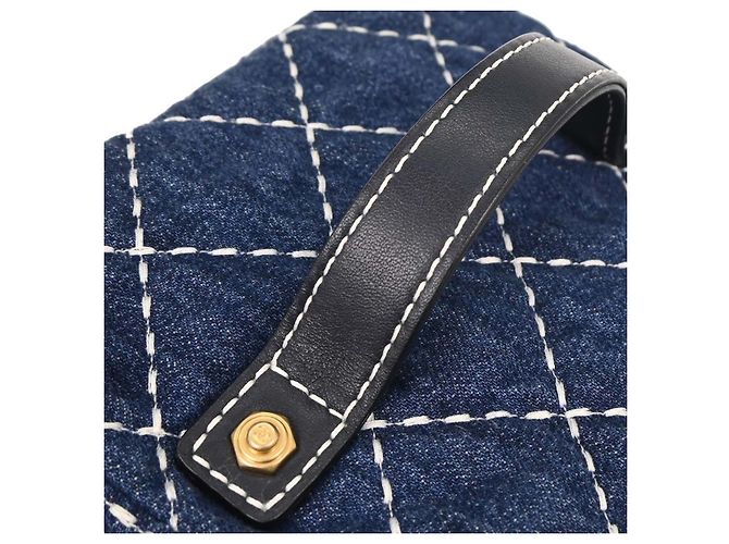Vanity Beauty Case Chanel in Denim Trapuntato Blu - vista 7