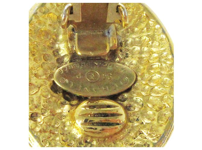 Chanel Vintage CC Button ovales Clip-On Gold-plated Golden - view 3