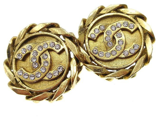Bottoni a clip Chanel CC in metallo con perla sintetica D'oro - vista 4