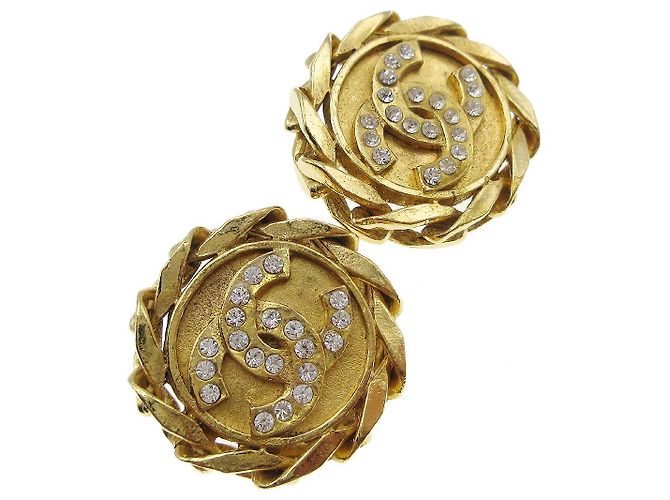 Bottoni a clip Chanel CC in metallo con perla sintetica D'oro - vista 2