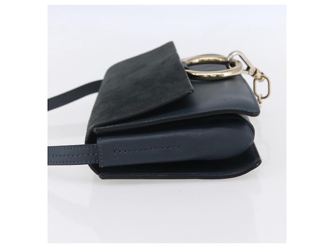 Chloé Borsa a Spalla Faye in Pelle e Camoscio Piccola Blu - vista 3