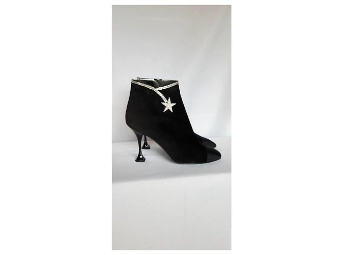 Chanel Comète Botines de Ante Negro - vista 3