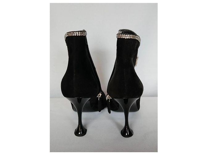 Chanel Comète Botines de Ante Negro - vista 4