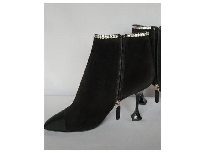 Chanel Comète Botines de Ante Negro - vista 7