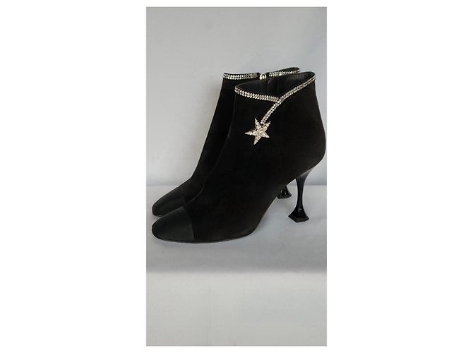 Chanel Comète Botines de Ante Negro - vista 8
