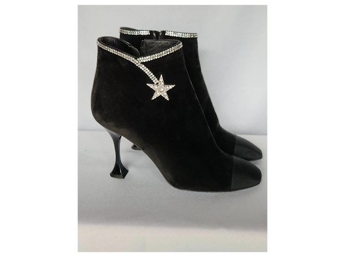 Chanel Comète Botines de Ante Negro - vista 9
