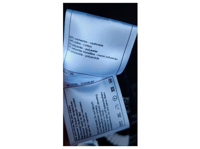 Chanel Cardigan Schwarz Weiß Baumwolle Kaschmir - Ansicht 15