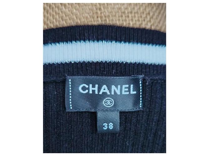 Chanel Herzmuster Cardigan Schwarz Weiß Baumwolle Kaschmir - Ansicht 5