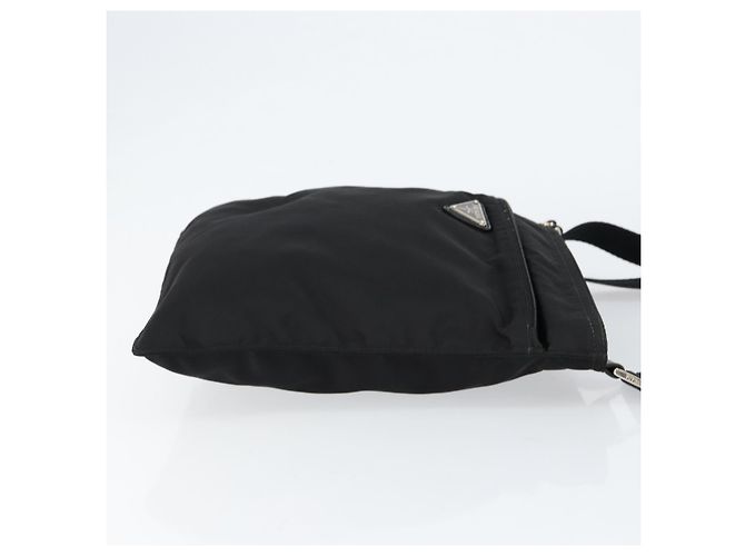 Borsa messenger con tasca frontale Prada Tessuto media Nero - vista 3