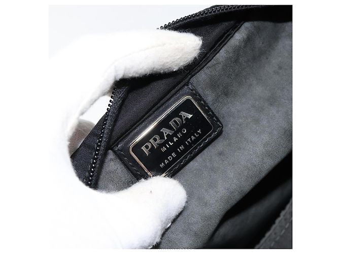 Borsa messenger con tasca frontale Prada Tessuto media Nero - vista 6