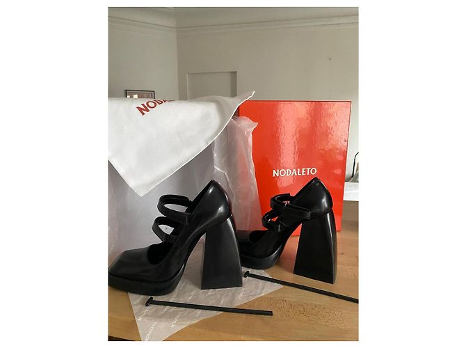 Nodaleto Bulla 105 Scarpe Mary Jane con Plateforme in Pelle Nera Nero - vista 10