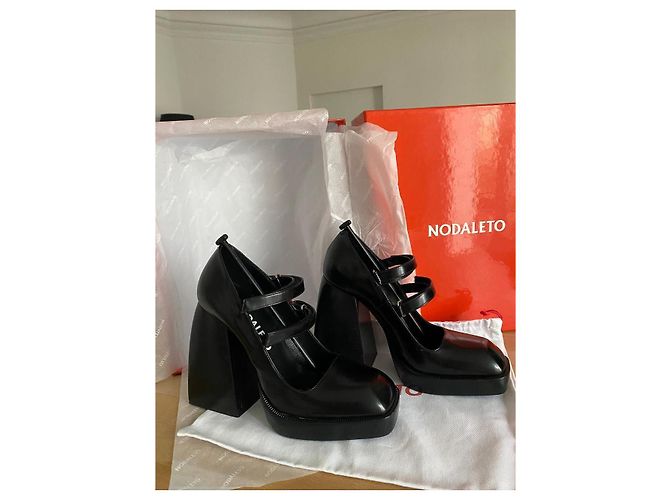 Nodaleto Bulla 105 Scarpe Mary Jane con Plateforme in Pelle Nera Nero - vista 2