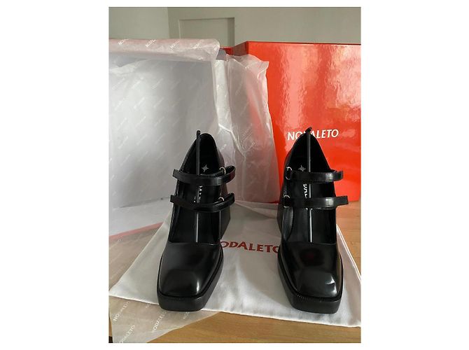 Nodaleto Bulla 105 Scarpe Mary Jane con Plateforme in Pelle Nera Nero - vista 5