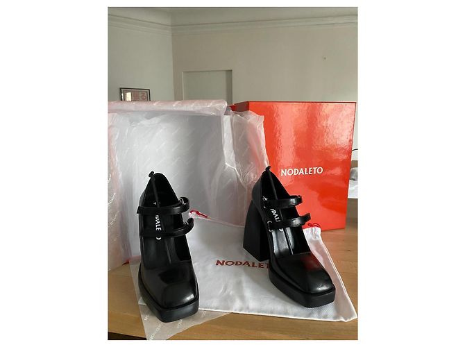 Nodaleto Bulla 105 Scarpe Mary Jane con Plateforme in Pelle Nera Nero - vista 6