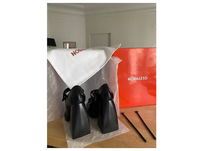 Nodaleto Bulla 105 Scarpe Mary Jane con Plateforme in Pelle Nera Nero - vista 7