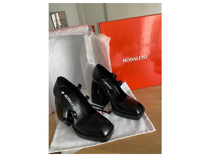 Nodaleto Bulla 105 Scarpe Mary Jane con Plateforme in Pelle Nera Nero - vista 8