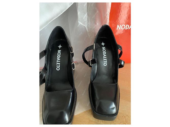 Nodaleto Bulla 105 Scarpe Mary Jane con Plateforme in Pelle Nera Nero - vista 9