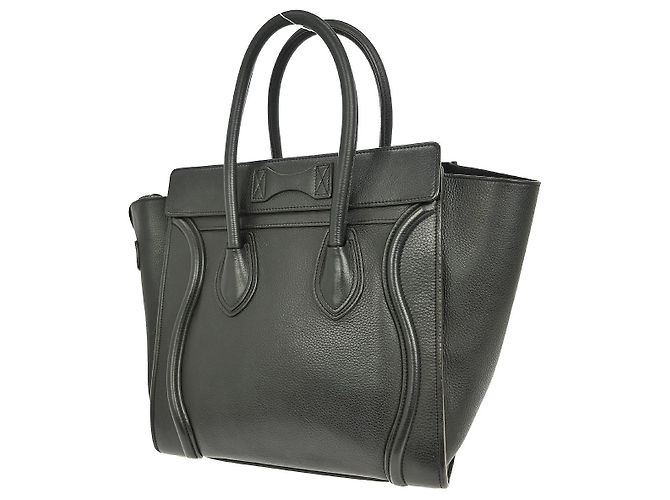 Céline Bolso Luggage Celine de cuero liso micro Negro - vista 2
