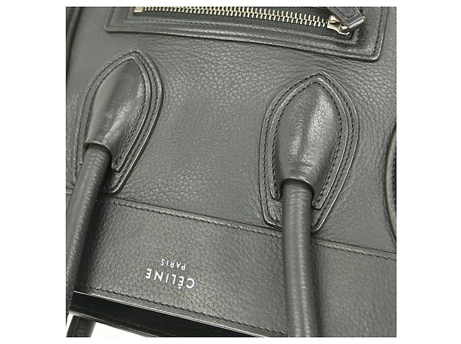 Céline Bolso Luggage Celine de cuero liso micro Negro - vista 7
