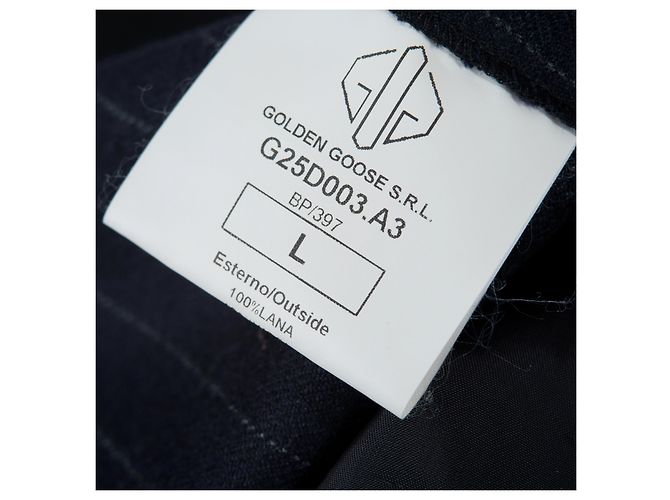 Jil Sander Calças de lã com risca de giz dourada – anos 2000 Preto - vista 7