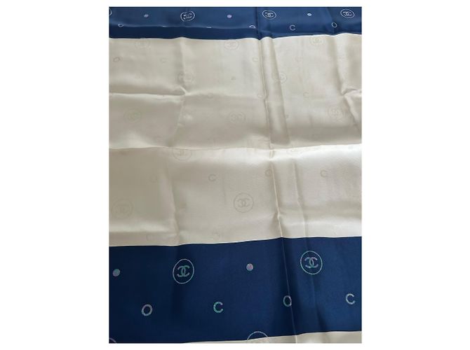 Chanel Seidentuch 90 cm Blau - Ansicht 4