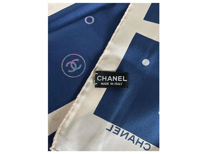 Chanel Seidentuch 90 cm Blau - Ansicht 6