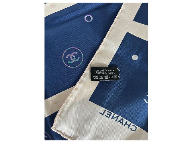 Chanel Seidentuch 90 cm Blau - Ansicht 7