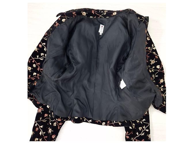 Emanuel Ungaro Elegante Samtjacke von Ungaro mit floralem Muster Schwarz - Ansicht 9