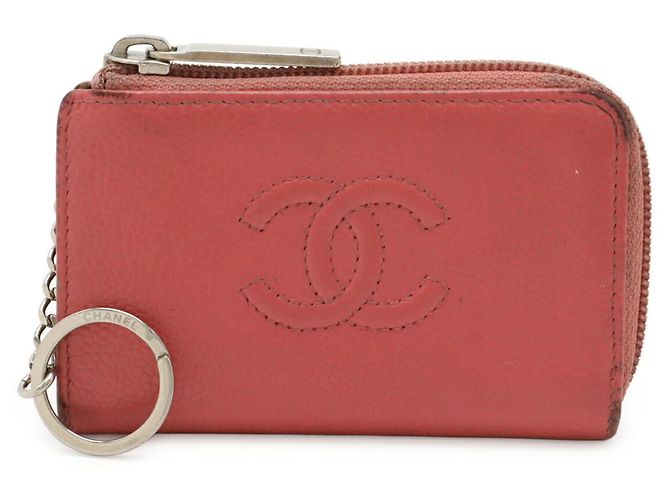 Monedero de piel de ternera granulada rosa Chanel - vista 2