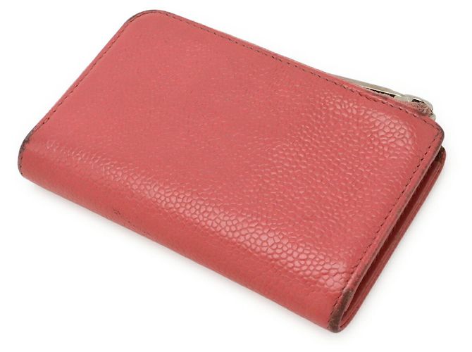 Monedero de piel de ternera granulada rosa Chanel - vista 3