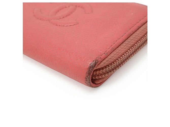 Monedero de piel de ternera granulada rosa Chanel - vista 4