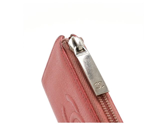 Monedero de piel de ternera granulada rosa Chanel - vista 5