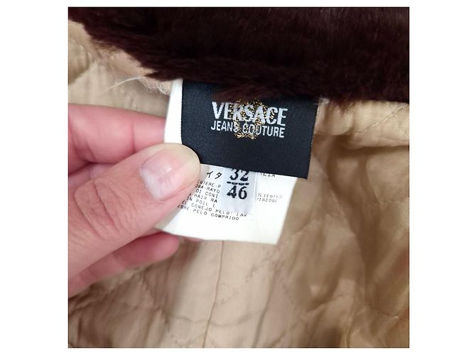 Versace Jeans Couture Chaqueta Versace con patrón de brocado Castaño Dorado - vista 3