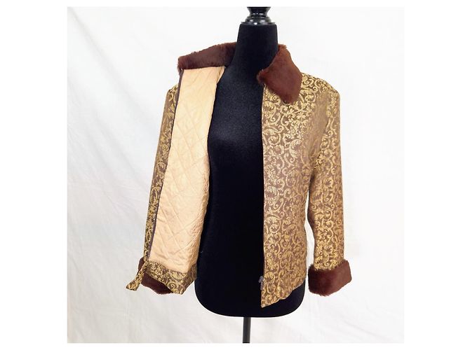 Versace Jeans Couture Chaqueta Versace con patrón de brocado Castaño Dorado - vista 5