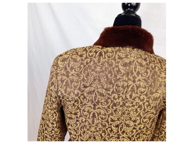 Versace Jeans Couture Chaqueta Versace con patrón de brocado Castaño Dorado - vista 6