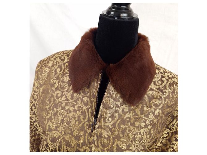 Versace Jeans Couture Chaqueta Versace con patrón de brocado Castaño Dorado - vista 7