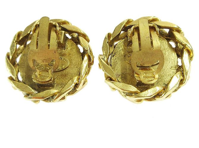 Bottoni a clip Chanel CC in metallo con perla sintetica D'oro - vista 2