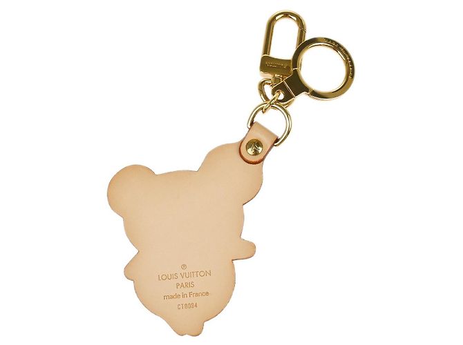 Charm e chaveiro Panda Murakami Louis Vuitton em couro Vachetta Bege - vista 2