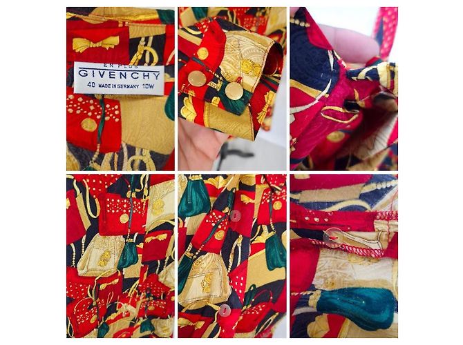 Camisa de seda roja Givenchy con patrón de bolsos Multicolor - vista 12