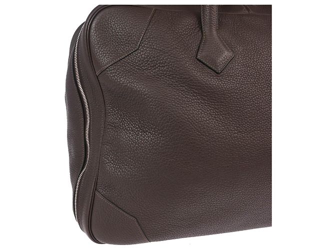 Borsa da viaggio Hermès Victoria II Clemence 50 Marrone - vista 7