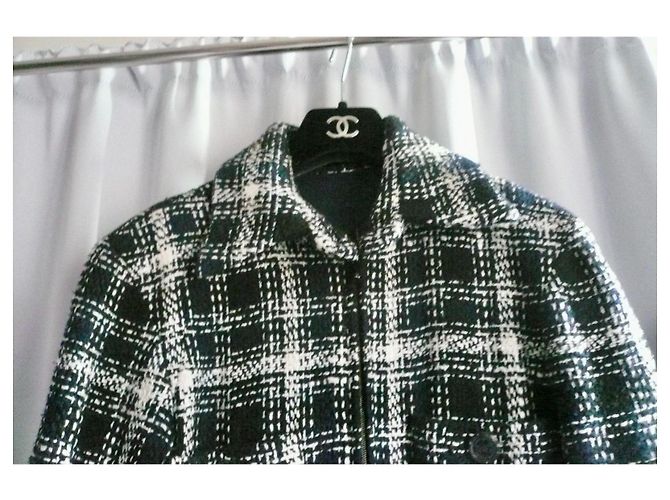 CHANEL Tuta TWEED blu navy e écru Tg.36 Multicolore - vista 7