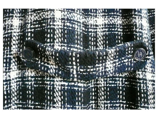 CHANEL Tuta TWEED blu navy e écru Tg.36 Multicolore - vista 9