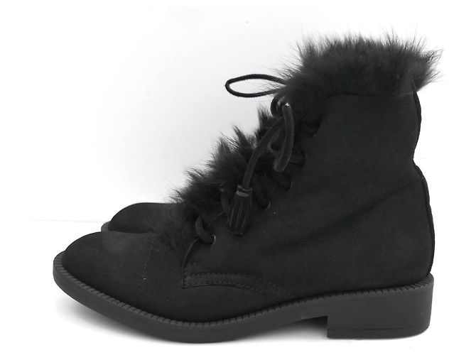 Stivaletti flat alla caviglia foderati in shearling nero Pedro Garcia - vista 2
