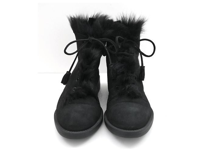 Stivaletti flat alla caviglia foderati in shearling nero Pedro Garcia - vista 3