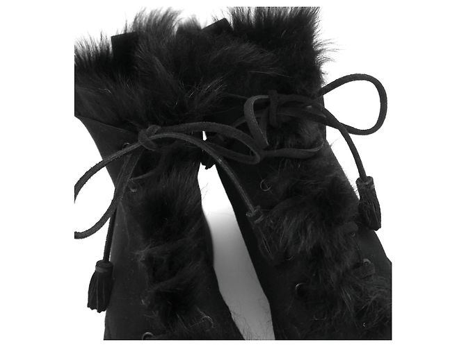 Stivaletti flat alla caviglia foderati in shearling nero Pedro Garcia - vista 4
