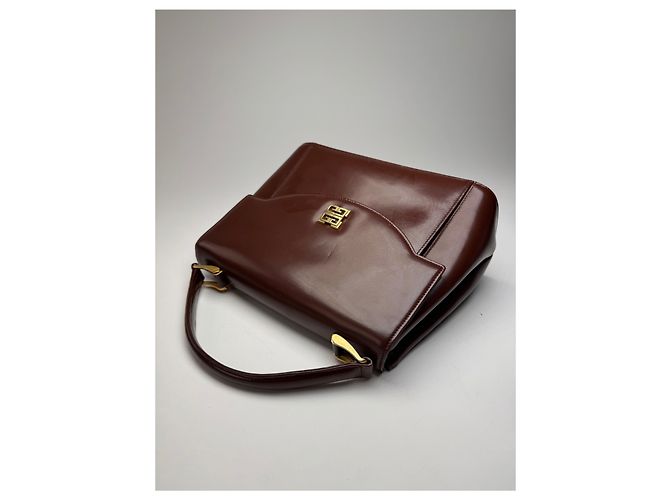 Vintage Givenchy Lederhandtasche braun - Ansicht 4